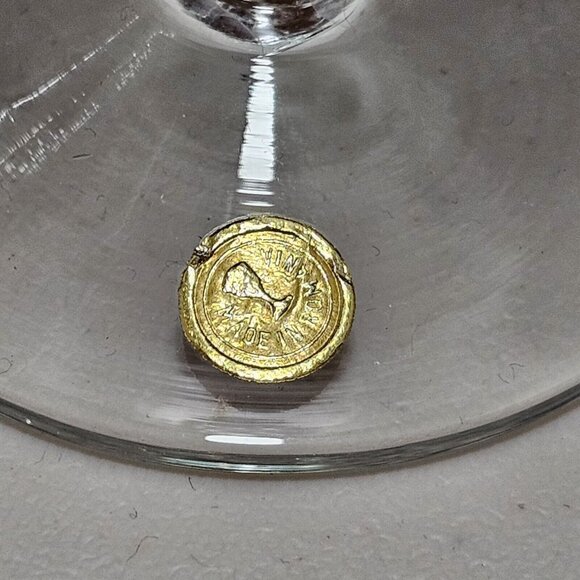 3 Vintage Flowers Crystal Wine Glasses 7.5" made in Romania etched leaf garland - Picture 6 of 11